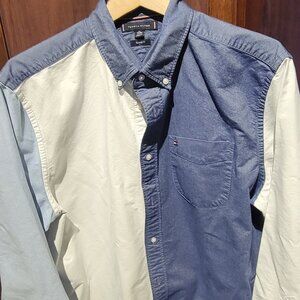 Tommy Hilfiger Long Sleeve Oxford Regular Fit, Desert Sky / Multi